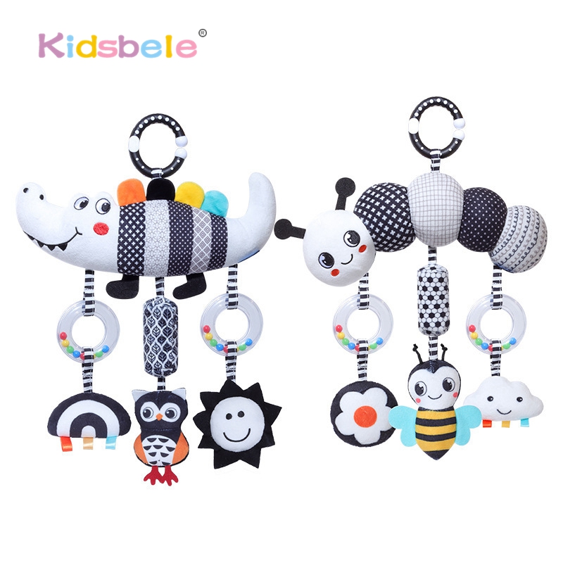 Baby Rattle Toy Set - Baby Stroller Spiral with Rattle Crinkle