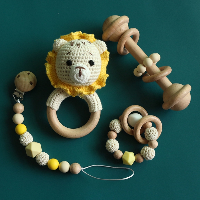 Baby Rattle Crochet Elk Fox Be - Baby Rattle Toy Set avaliação e preço