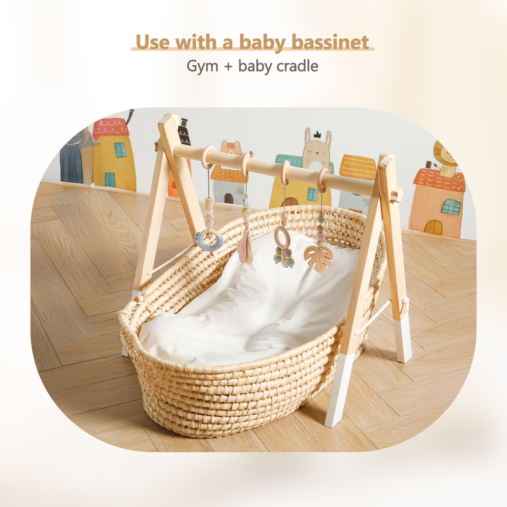 Wooden Rattle Toys Play Gym Mo - Baby Rattle Toy Set avaliação e preço