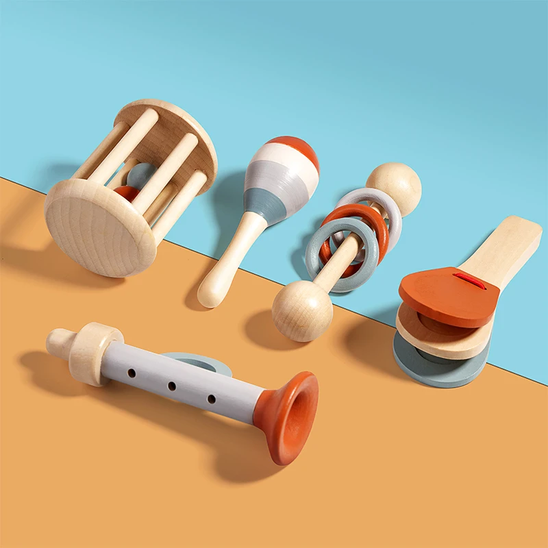 5Pcs Baby Musical Instruments  - Baby Rattle Toy Set avaliação e preço