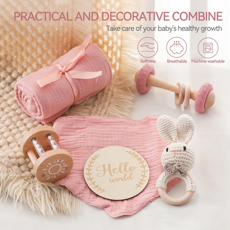 Newborn Baby Gift Box Bath Toy - Baby Rattle Toy Set avaliação e preço