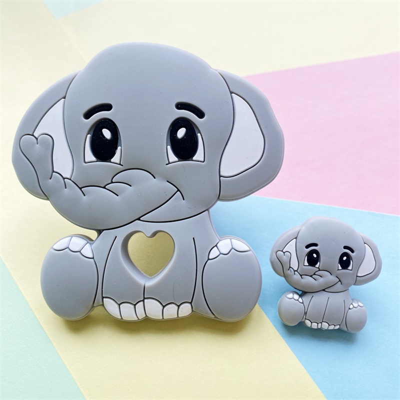 2pcs/Set Mini Silicone Elephan - Baby Rattle Toy Set avaliação e preço