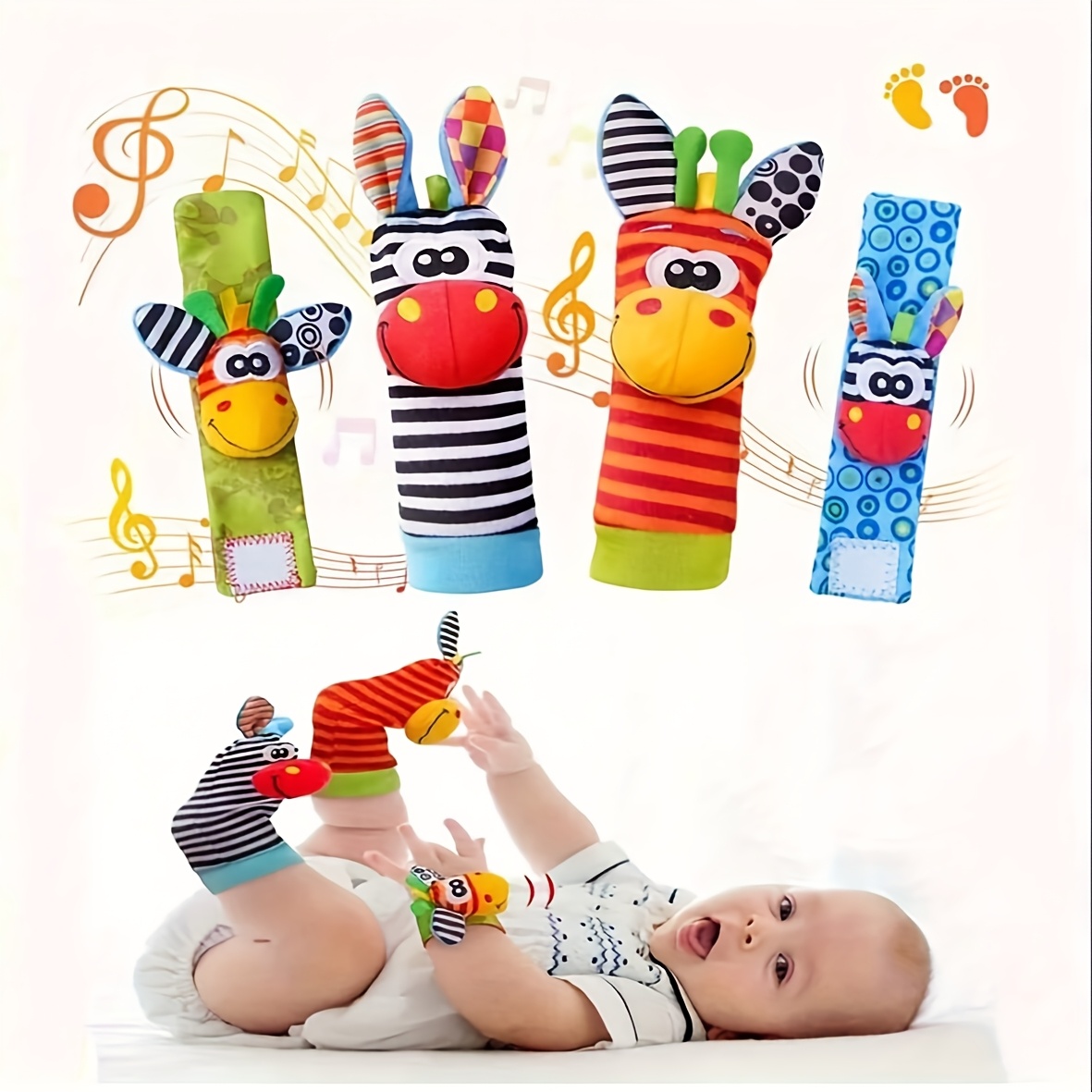 4pcs/Set Baby Infant Wrist Rat - Baby Rattle Toy Set avaliação e preço