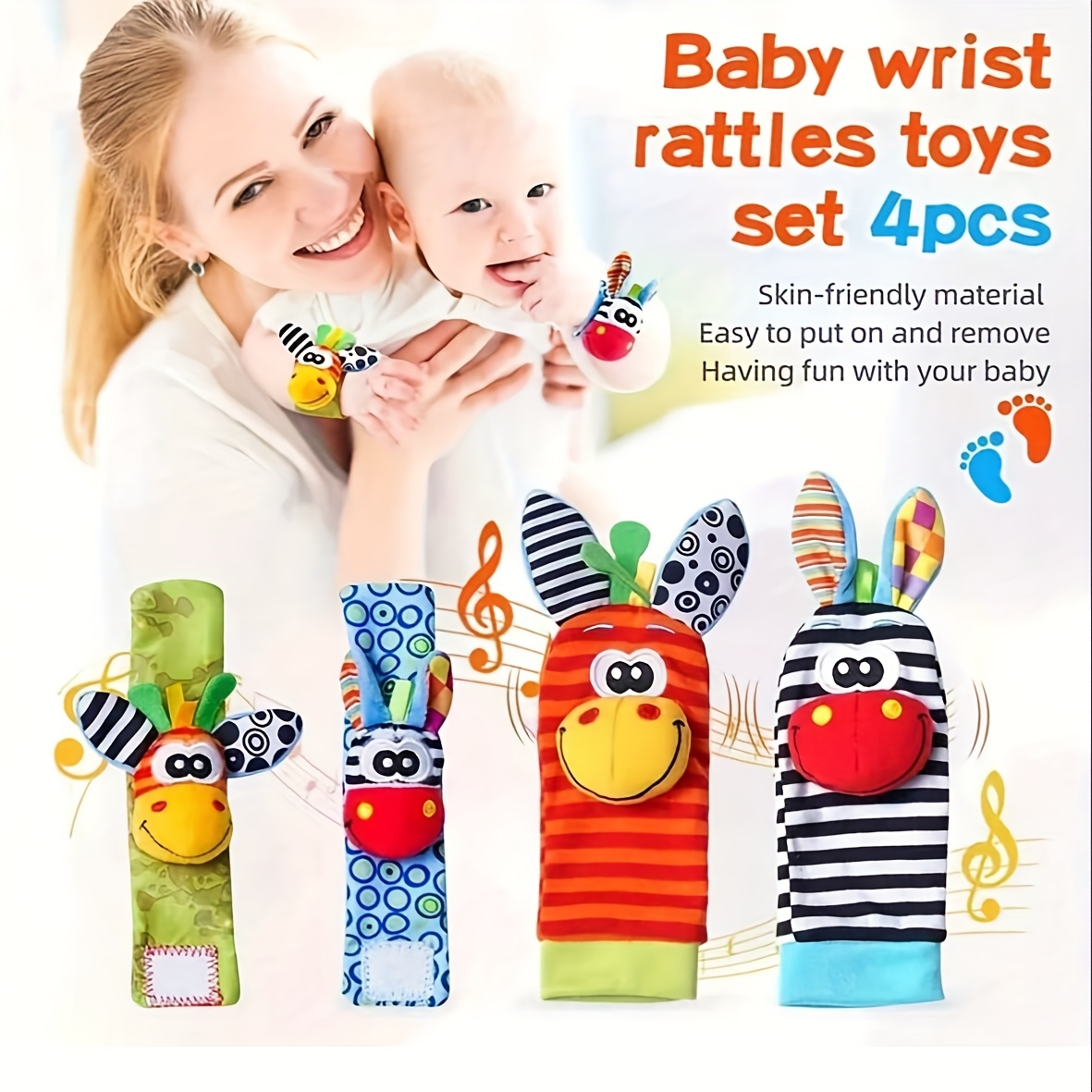 4pcs/Set Baby Infant Wrist Rat - Baby Rattle Toy Set avaliação e preço