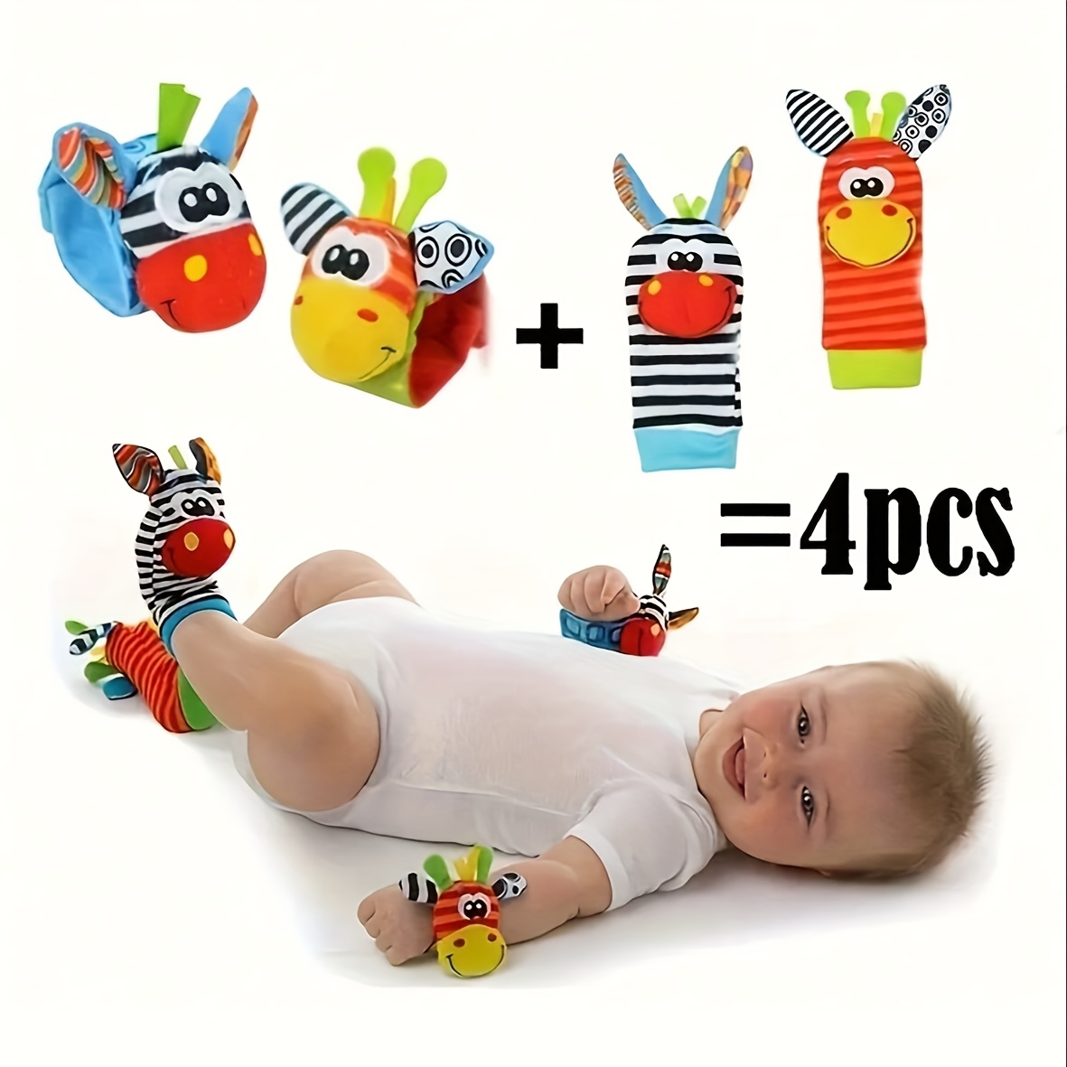 4pcs/Set Baby Infant Wrist Rat - Baby Rattle Toy Set avaliação e preço