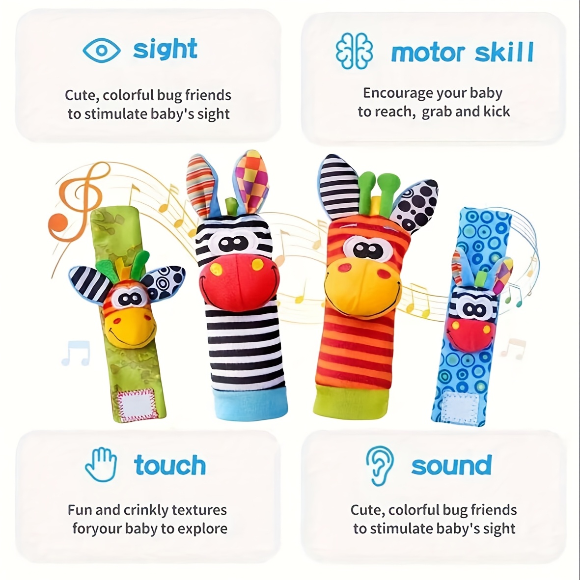 4pcs/Set Baby Infant Wrist Rat - Baby Rattle Toy Set avaliação e preço